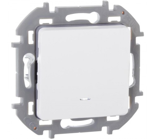 Inspiria Белый Выключатель 1-клавишный с подсветкой С/У без рамки  673610  Legrand