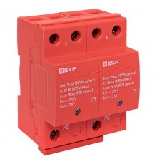 Устройство защиты от импульсных перенапряжений Класс 1 Iimp 25kA (10/350s) 2P  spd-t1-2p  EKF