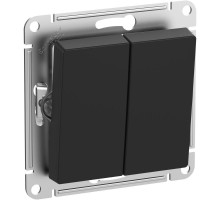 AtlasDesign Aqua Выключатель 2-клавишный, IP44, сх.5, 10АХ, механизм, Карбон  ATN441051  SE