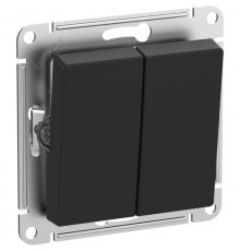 AtlasDesign Aqua Выключатель 2-клавишный, IP44, сх.5, 10АХ, механизм, Карбон  ATN441051  SE