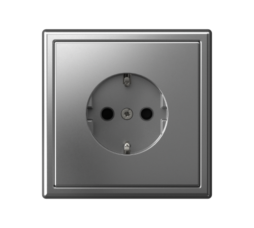 ArtGallery Сталь Розетка с заземлением со шторками, 16А, механизм, быстрозажим. клем.,  GAL000945S  SE