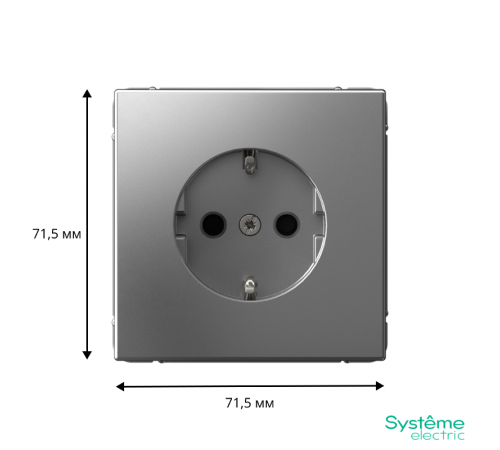ArtGallery Сталь Розетка с заземлением со шторками, 16А, механизм, быстрозажим. клем.,  GAL000945S  SE