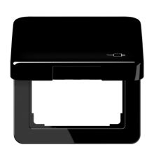 Рамка с подпружиненной крышкой для механизмов 50*50, с символом "Вилка" CD590KLSOCSW Jung