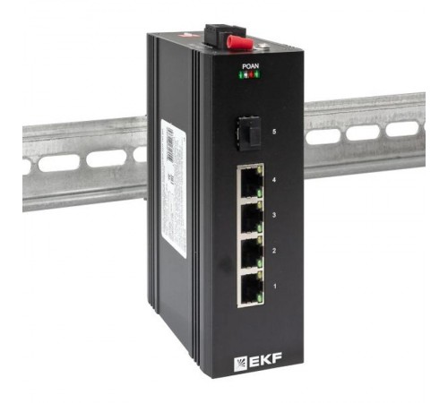 Промышленный неуправляемый коммутатор U-1GX/SFP-4GTP, 1 порт 1000Base-X SFP, 4 порта 10/100/1000Base-T(X) RJ45 c PoE, монтаж на динрейку TSX TSX-U-1G