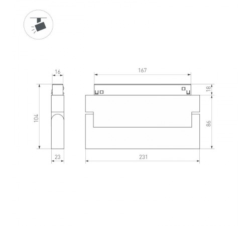 Светильник MAG-ORIENT-FLAT-FOLD-S230-12W Warm3000 (BK, 80 deg, 48V) (Arlight, IP20 Металл, 3 года)  034664  Arlight