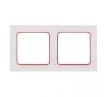 Стокгольм Рамка 2-местная белая с линией цвета красный PROxima  EXM-G-305-20  EKF