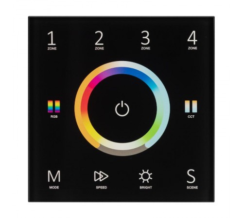 Панель Sens SMART-P67-MULTI Black (230V, 4 зоны, 2.4G)  028322  Arlight