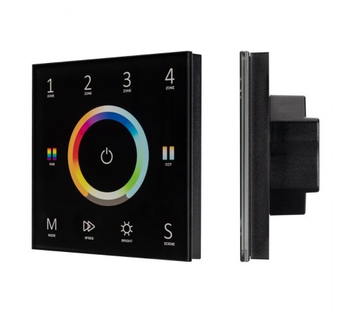 Панель Sens SMART-P67-MULTI Black (230V, 4 зоны, 2.4G)  028322  Arlight