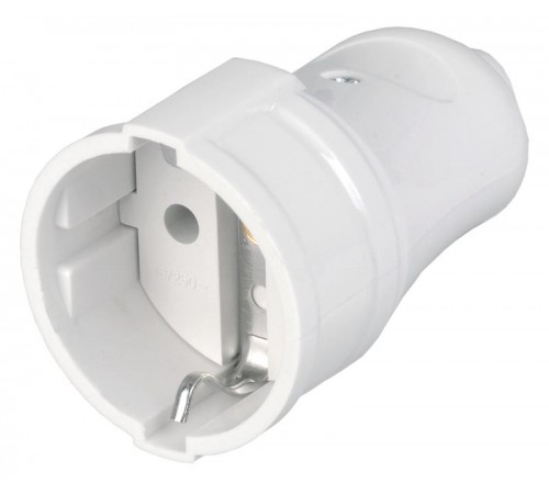 РПп10-01-Ст Розетка разборная прямая с з/к 16А белая  ERP10-16-01-K01  IEK