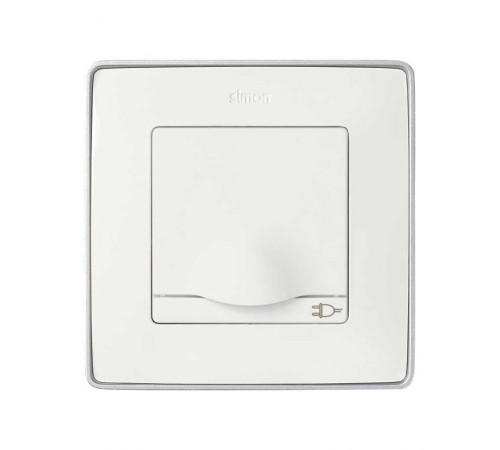 Simon 82 Накладка с крышкой с защитными шторками для двухполюсной розетки с заземляющим контактом, S82, S82N,  82090-30  Simon