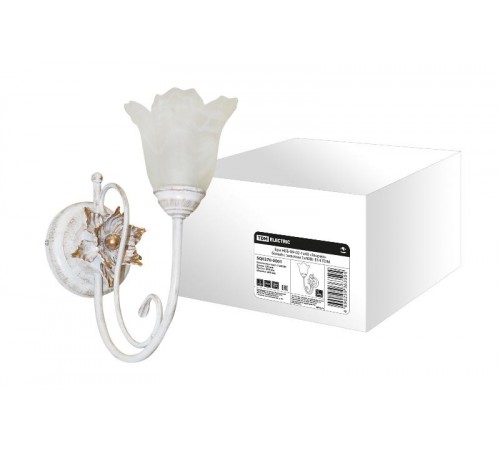 Бра НББ 09-02 Глория 1х40Вт ЛН Е14 белый с золотом  SQ0370-0001  TDM