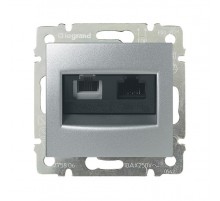 Valena Алюминий Розетка двойная комп.(RJ45) 1-ая 5 кат UTP + ТЛФ 1-ая (RJ11)  770280  Legrand