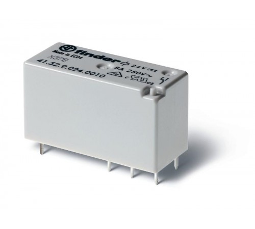 Низкопрофильное миниатюрное электромеханическое реле; монтаж на печатную плату; выводы с шагом 5мм; 2CO 8A; Контакты AgNi  415290060011  Finder