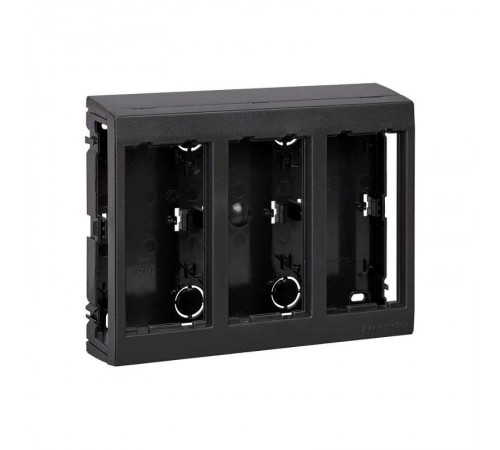 Simon Connect Дополнительный блок настенный на 3 S-модуля Сима Про, поверхностный монтаж, графит  SBC350-14  Simon