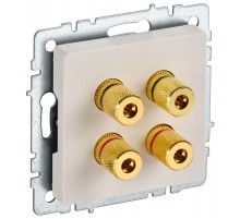 BRITE АудиоРозетка 4-местная РА10-БрКр бежевый  BR-S40-K10  IEK