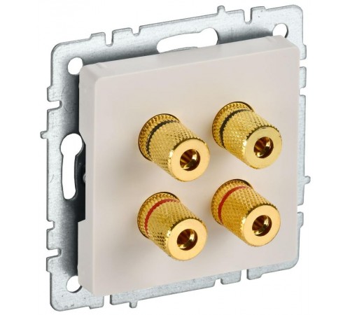BRITE АудиоРозетка 4-местная РА10-БрКр бежевый  BR-S40-K10  IEK