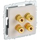 BRITE АудиоРозетка 4-местная РА10-БрКр бежевый  BR-S40-K10  IEK