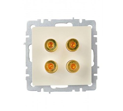 BRITE АудиоРозетка 4-местная РА10-БрКр бежевый  BR-S40-K10  IEK