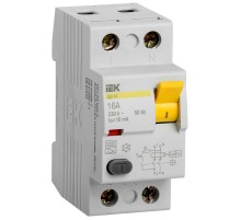 Выключатель дифференциальный (УЗО) ВД1-63 2п 16А 10мА тип A  MDV11-2-016-010  IEK