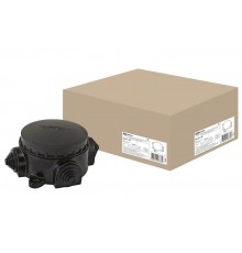 Коробка распределительная электромонтажная КЭМ 1-10-3М о/п D72 мм IP44, 3-х рожк. (карболит)  SQ1401-1001  TDM