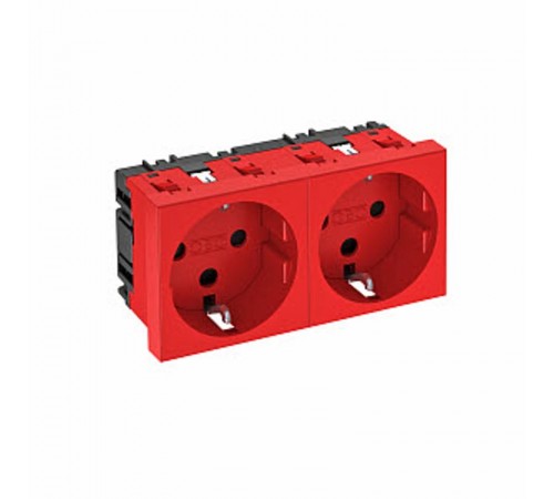 Розетка двойная 0° с з/к, с кодом, 250 В, 16A (красный) (STD-D0K SRO2)  6120294  OBO Bettermann