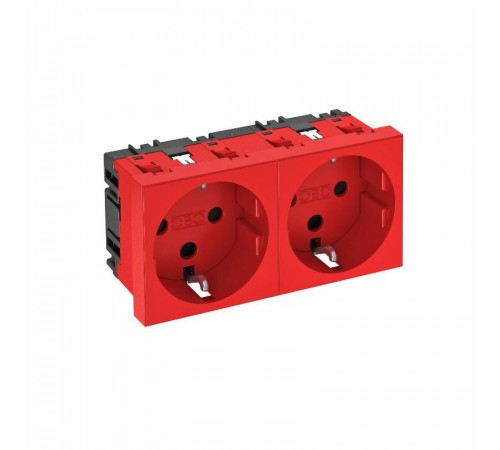 Розетка двойная 0° с з/к, с кодом, 250 В, 16A (красный) (STD-D0K SRO2)  6120294  OBO Bettermann