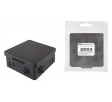 Коробка распределительная о/п 100х100х55мм, крышка, IP54, 8вх., черная, инд. штрихкод  SQ1401-0913  TDM