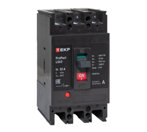 Выключатель автоматический LS63 15кА 3P 32А ProPact  mccb-63-15-3-32-ls  EKF