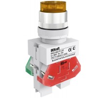 Выкл. кноп. ABLFP 22 мм Цвет:ЖЕЛТЫЙ LED 220В ВK-22   25028DEK  DEKraft