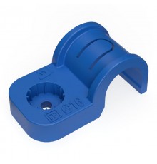 Крепеж-скоба пластиковая односторонняя для прямого монтажа  атмосферостойкая синяя в п/э d16 мм (50шт/750шт уп/кор)  PR13.2066  Промрукав