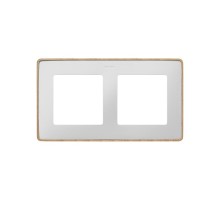 Simon 82 Рамка декоративная, 2 поста, Select, S82 Detail, белый-дерево (Бук)  8201620-270  Simon