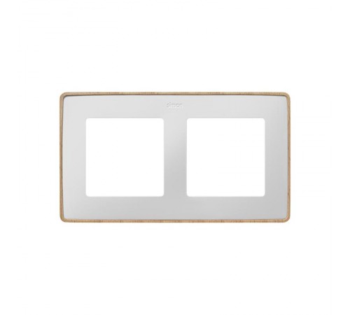 Simon 82 Рамка декоративная, 2 поста, Select, S82 Detail, белый-дерево (Бук)  8201620-270  Simon