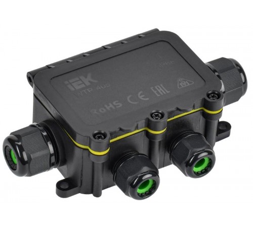 Коробка распределительная герметичная WTP-405 6 вводов( 2- M20 и 4--M16)  IP68 95x131x37мм 6 клемм до 6 мм.кв.   UWB10-X-450-41-06-68  IEK