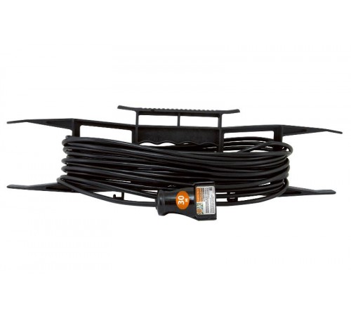 Удлинитель-шнур на рамке силовой народный ПВС 1300 Вт б/з, 30м, штепс. гнездо  SQ1307-0303  TDM