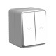 AtlasDesign Profi54 Серый О/У Выключатель 2-клавишный для жалюзи, 2х сх.4  ATN543019  SE