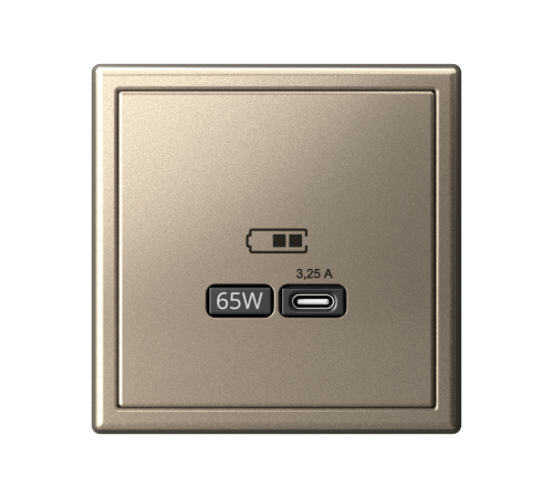 ArtGallery Шампань Розетка USB тип-С 65Вт высокоскор.заряд. QC, PD, механизм  GAL000527  SE