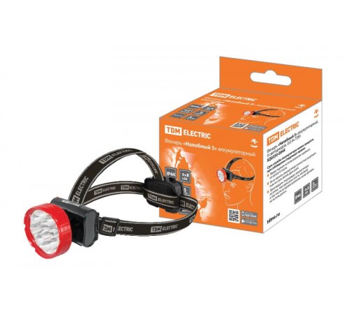 Фонарь "Налобный 5" аккумуляторный, 9 светодиодов, 0,8 Ач  SQ0350-0044  TDM