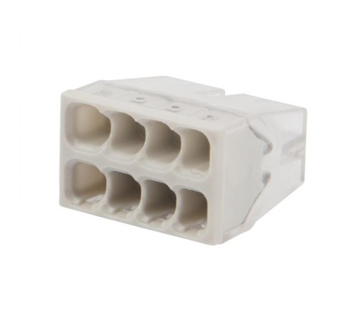Клемма 8-проводная 0.5-2.5мм2 одножильный СМК (аналог Wago 2273-208) прозрачная  07-3215  Rexant