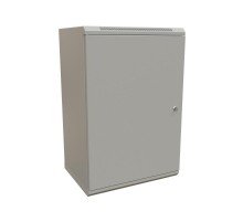 WR-TW-1866-SR-RAL7035 Шкаф настенный 19-дюймовый (19"), 18U, 908x600х600мм, цельнометал.,дверь с замком, цвет серый (RAL 7035)  521011  WRLine
