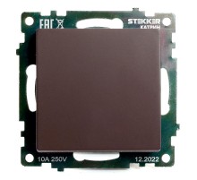 Переключатель 1-клавишный (механизм), 250В, 10А, серия Катрин, шоколад, GLS10-7105-04  49018  STEKKER