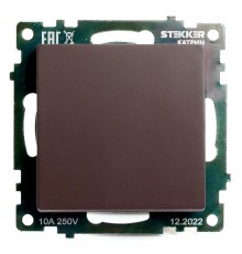 Переключатель 1-клавишный (механизм), 250В, 10А, серия Катрин, шоколад, GLS10-7105-04  49018  STEKKER