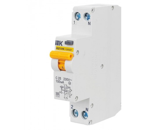 Выключатель автоматический дифференциального тока АВДТ32МL С25 100мА KARAT  MVD12-1-025-C-100  IEK