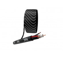 Кабель для аналогового видеонаблюдения K-0.5-PE КВК-П-2 +2x0,5 мм, бухта 200 метров, чёрный  Б0052733  ЭРА