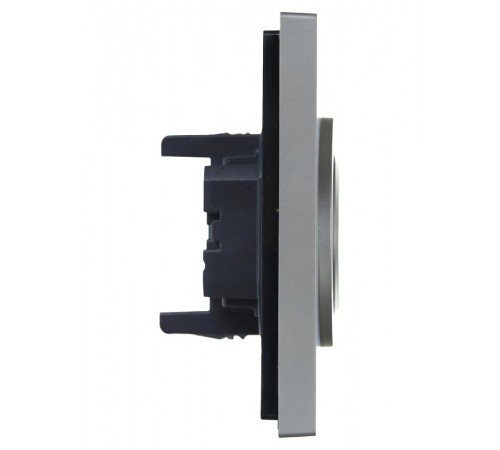 FORTE&PIANO Розетка 2-я без заземления, со шторками безвинтовое крепление 10А FP525 сталь  FP-R23-10-1-K46  IEK