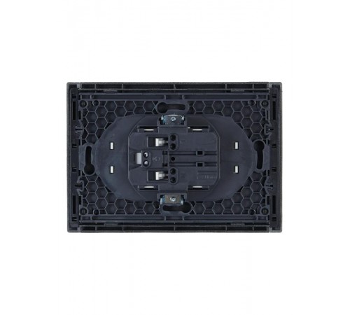 FORTE&PIANO Розетка 2-я без заземления, со шторками безвинтовое крепление 10А FP525 сталь  FP-R23-10-1-K46  IEK