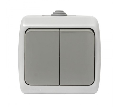 Мурманск Выключатель 2-клавишный 10А IP54 серый EKF  EFV10-023-30-54  EKF