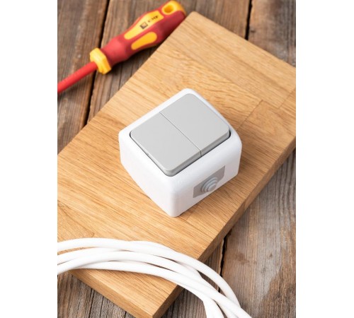 Мурманск Выключатель 2-клавишный 10А IP54 серый EKF  EFV10-023-30-54  EKF