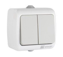 Мурманск Выключатель 2-клавишный 10А IP54 серый EKF  EFV10-023-30-54  EKF