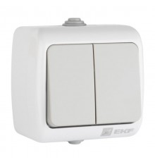 Мурманск Выключатель 2-клавишный 10А IP54 серый EKF  EFV10-023-30-54  EKF