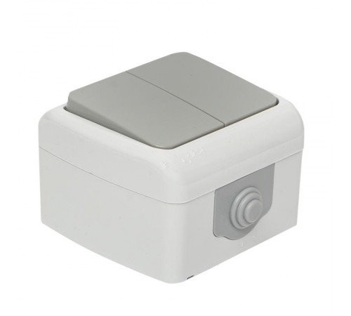 Мурманск Выключатель 2-клавишный 10А IP54 серый EKF  EFV10-023-30-54  EKF